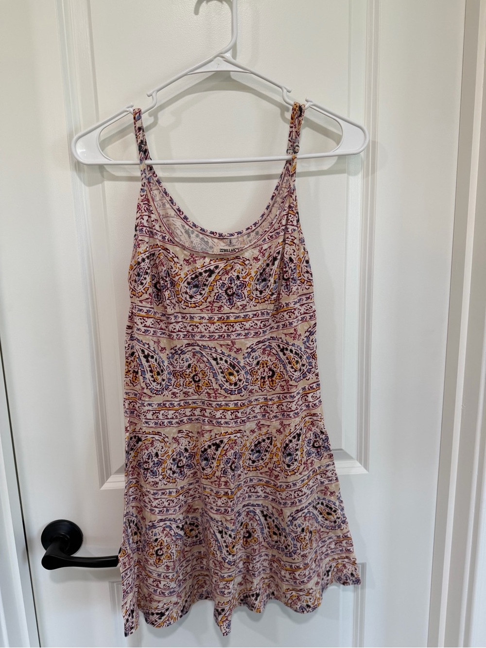 Billabong Women’s Medium Paisley Print Boho Mini Dress Spaghetti Strap